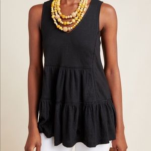NWT Anthropologie Malaga Tiered Tunic Black Medium